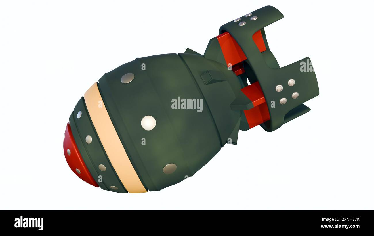 3d rendu de l'arme nucléaire isolée, c'est une arme nucléaire, engin explosif qui tire sa force destructrice des réactions nucléaires Banque D'Images