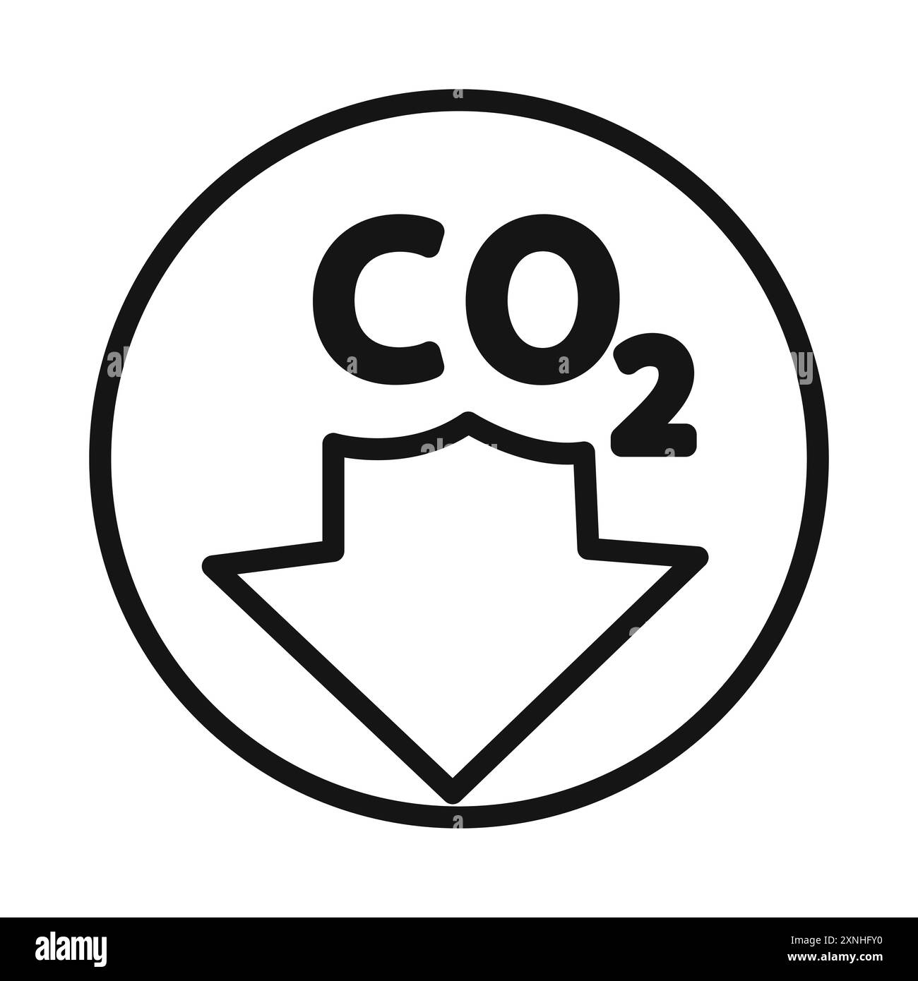 Icône de réduction de CO2 symbole graphique vectoriel linéaire défini pour l'interface utilisateur de l'application Web Illustration de Vecteur