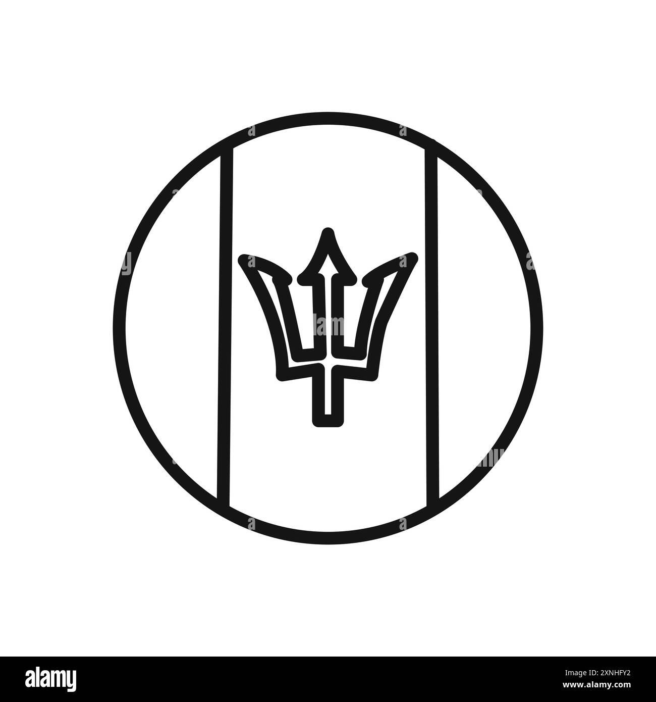 Barbade icône drapeau pays signe graphique vectoriel linéaire ou symbole défini pour l'interface utilisateur de l'application Web Illustration de Vecteur