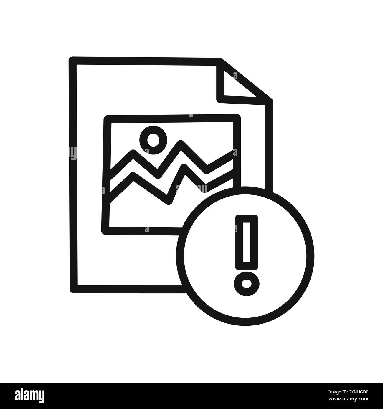 Icône d'erreur d'image symbole graphique vectoriel linéaire défini pour l'interface utilisateur de l'application Web Illustration de Vecteur