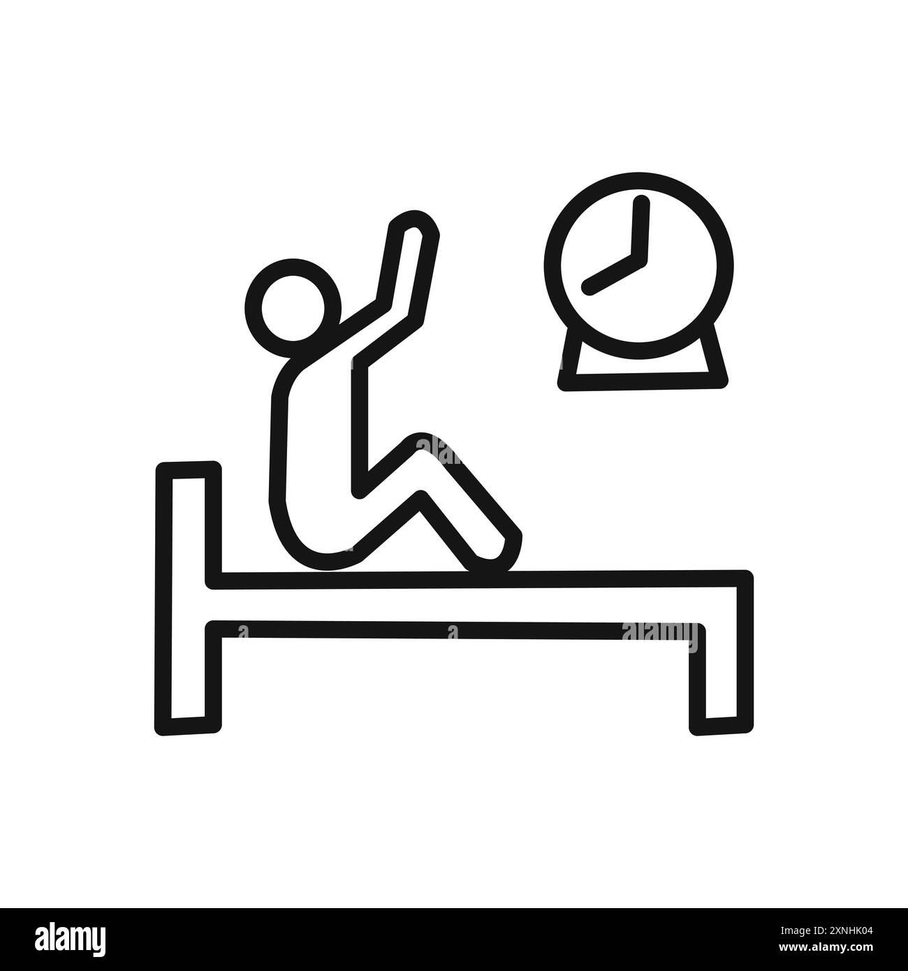 Réveillez-vous dans l'icône du matin signe graphique vectoriel linéaire ou symbole défini pour l'interface utilisateur de l'application Web Illustration de Vecteur