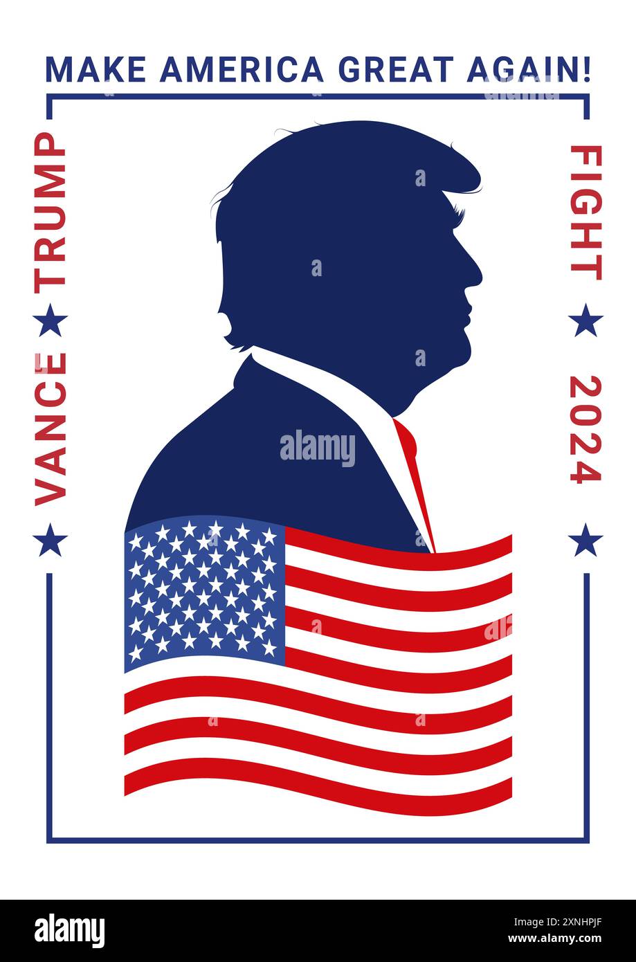 Affiche slogan de campagne électorale Donald Trump Make America Great Again Banque D'Images