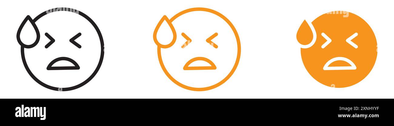 Collection d'ensemble de logo de conception Web d'icône emoji désespérée dans le vecteur plat Illustration de Vecteur