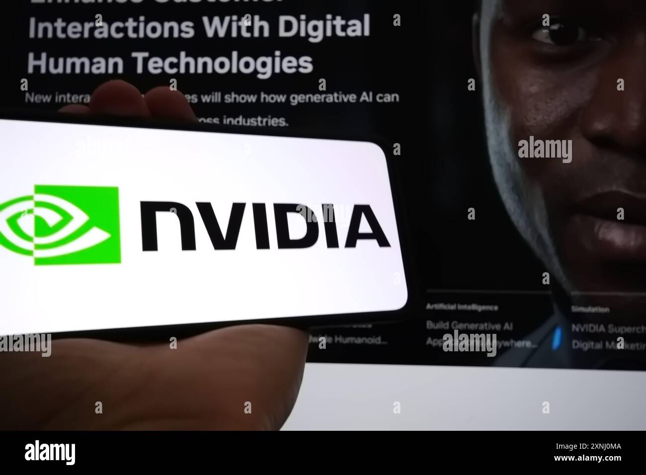 NVIDIA Corporation est une multinationale américaine et une société technologique dont le siège social est situé à Santa Clara, en Californie, et qui est constituée à Delaw Banque D'Images