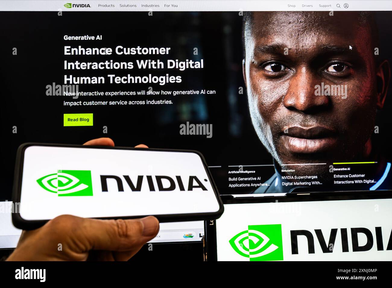 NVIDIA Corporation est une multinationale américaine et une société technologique dont le siège social est situé à Santa Clara, en Californie, et qui est constituée à Delaw Banque D'Images