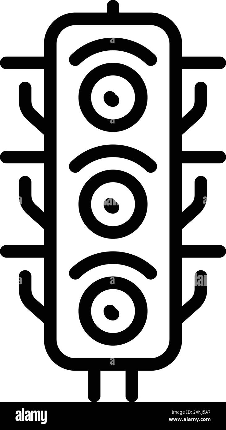 Icône de feu tricolore, trafic Illustration de Vecteur