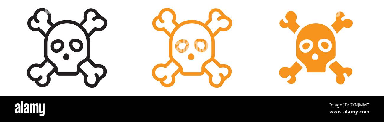 Collection de logo Crossbones Skull Icon Web Design Set dans le vecteur Illustration de Vecteur