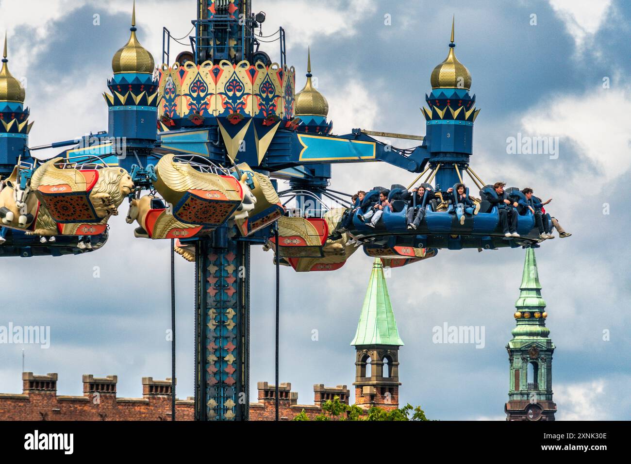 Tivoli, Vergnügungspark, Karusell, Kopenhagen Banque D'Images