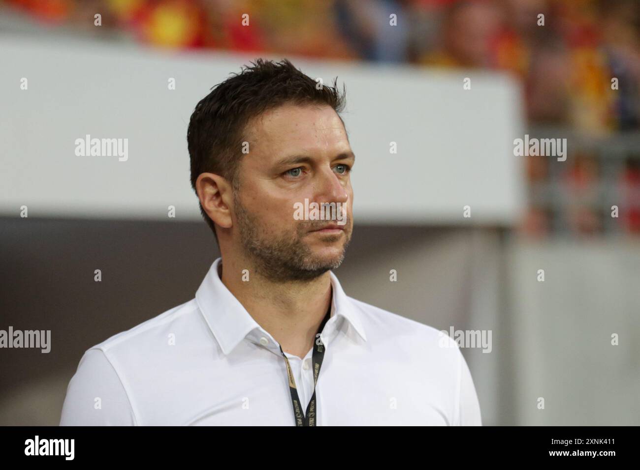 Bialystok, Pologne. 31 juillet 2024. Wojciech Pertkiewicz de Jagiellonia Bialystok vu lors du match éliminations UEFA Champions League 2024/2025 entre Jagiellonia Bialystok et FK Poniewiez au stade Municipal. Score final : Jagiellonia Bialystok 3:1 FK Poniewiez. (Photo de Grzegorz Wajda/SOPA images/SIPA USA) crédit : SIPA USA/Alamy Live News Banque D'Images