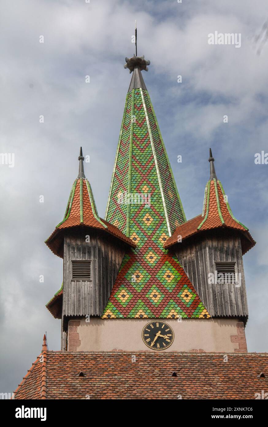 Église Saint-Georges de Châtenois, construite en 1759 dans le style roman. Bas-Rhin. Alsace Banque D'Images