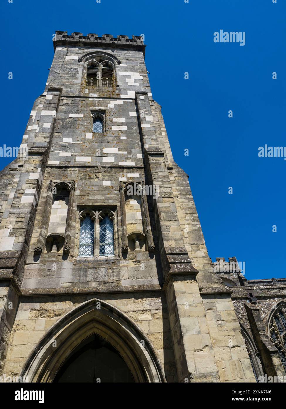 Church Tower, Church of St Thomas of Canterbury, Salisbury, Wiltshire, Angleterre, Royaume-Uni, GB. Banque D'Images