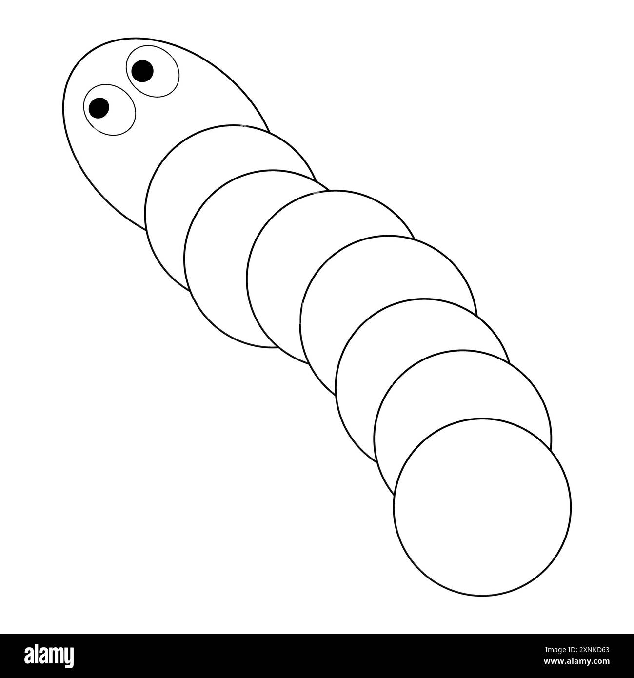 Cute Worm Coloring page pour les enfants Illustration de Vecteur