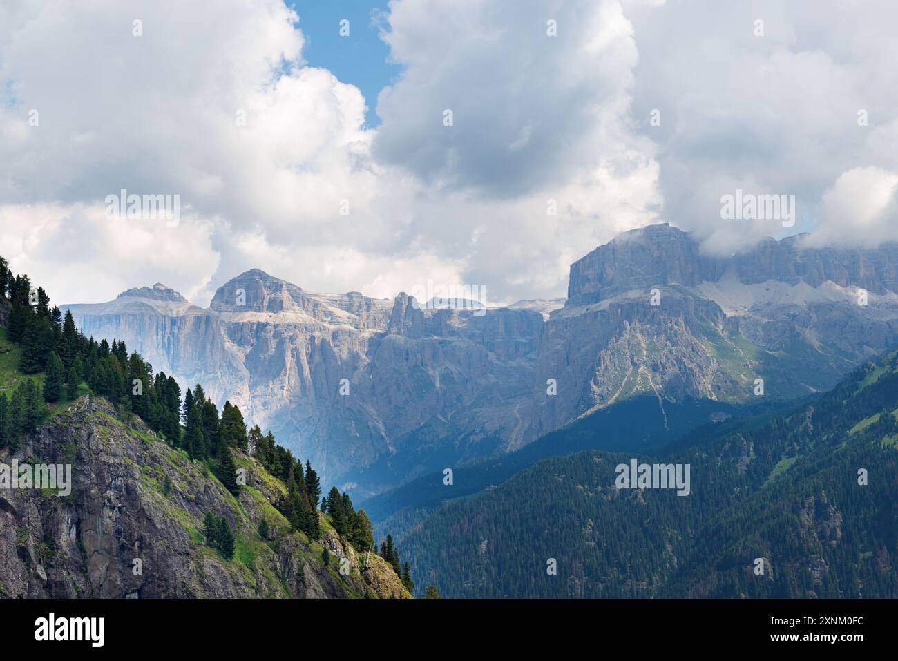 Une vue panoramique de Sass Pordoi - Val di Fassa - Italie Banque D'Images