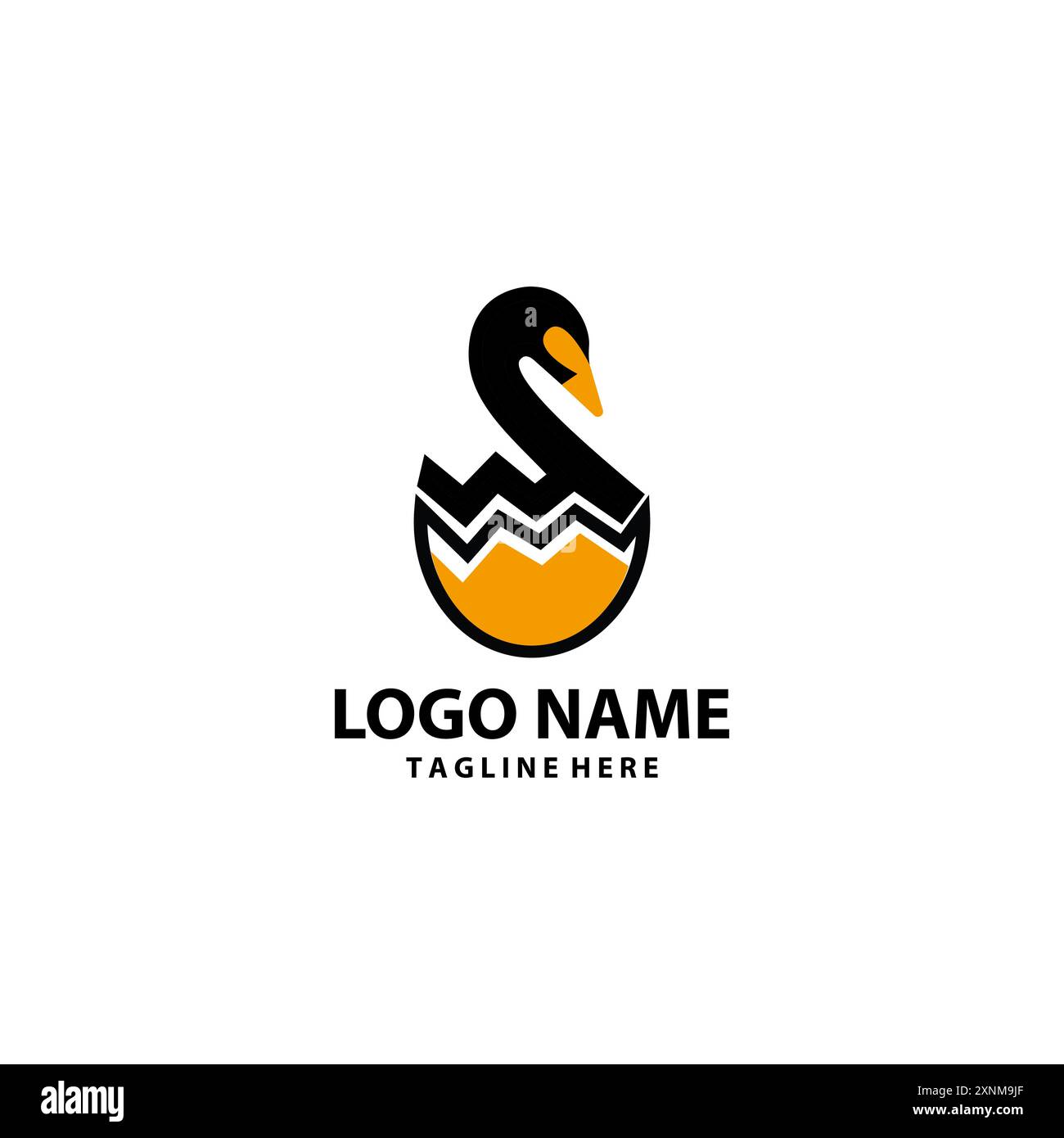 vecteur de conception de logo d'éclosion d'oeufs d'oie Illustration de Vecteur