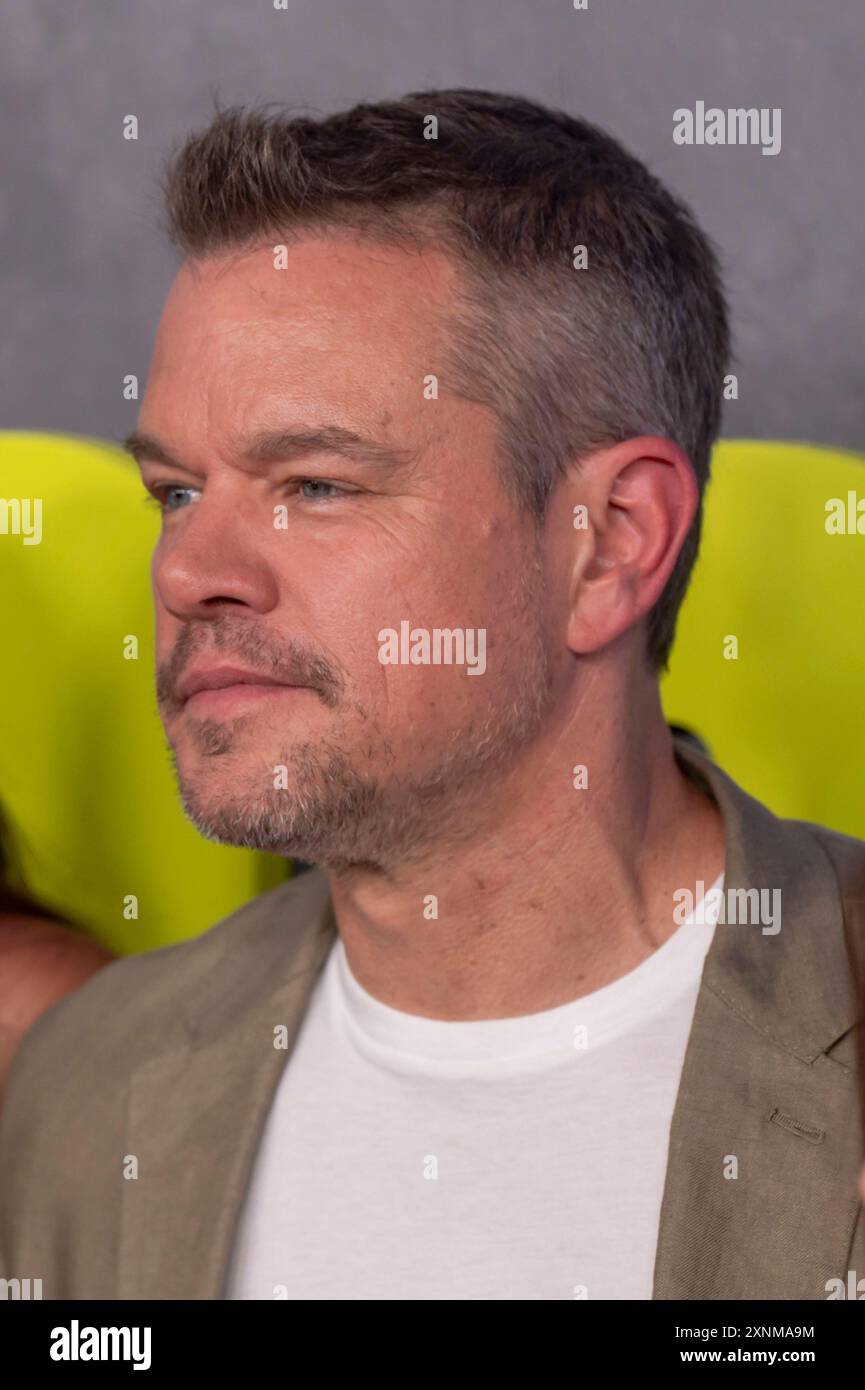 New York, États-Unis. 31 juillet 2024. Matt Damon assiste à la première de New York de Apple films originaux ''The Instigators'' au Jazz at Lincoln Center à New York, New York, États-Unis, le 31 juillet 2024. (Photo de Thenews2/NurPhoto) crédit : NurPhoto SRL/Alamy Live News Banque D'Images