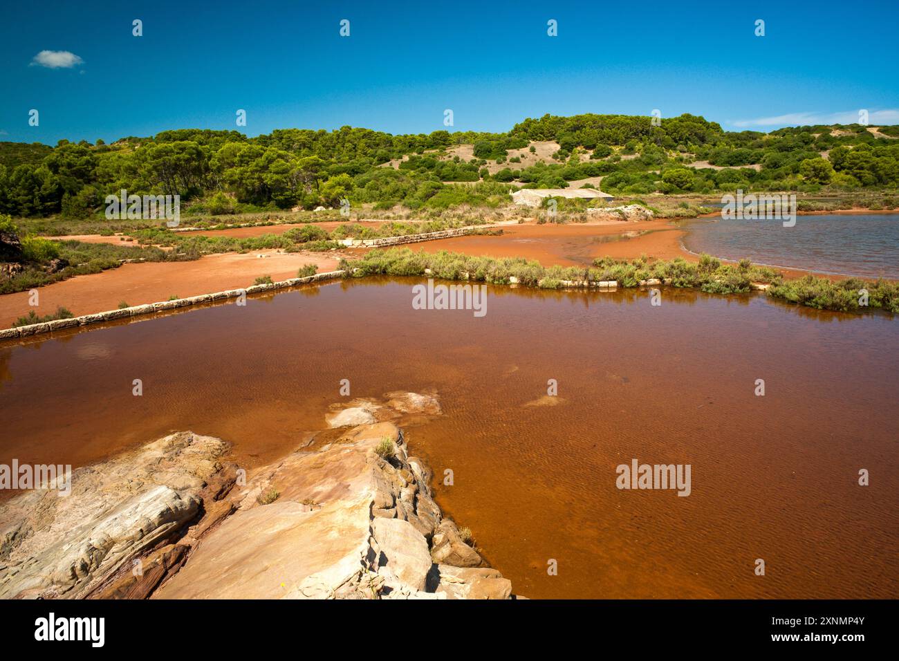 Ancienne production de sel, ses salines. Mongofre Nou. Minorque. Îles Baléares. Espagne. Banque D'Images