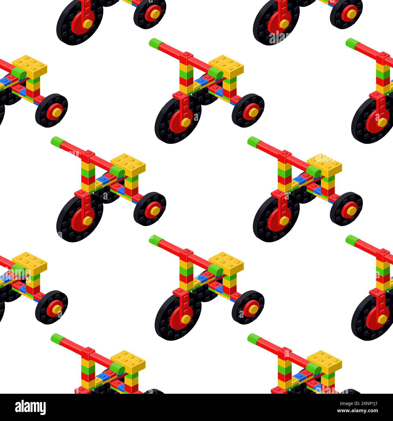 Profil des tricycles de l'enfant en isométrie. Illustration vectorielle Illustration de Vecteur