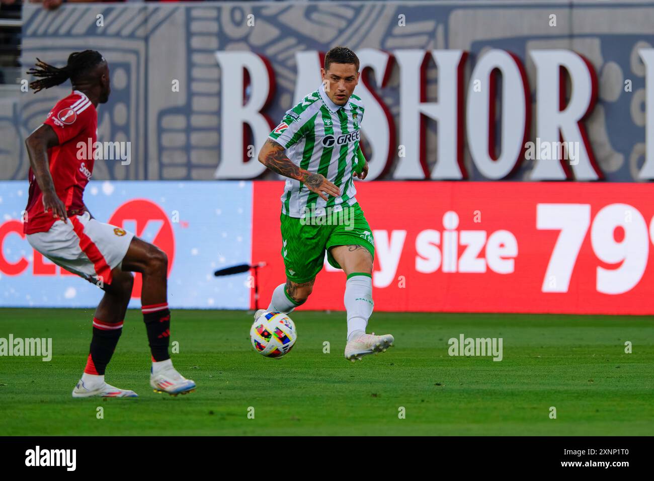 San Diego, Californie, États-Unis. 31 juillet 2024. L'attaquant du Real Betis Chimy Avila (9 ans) lors d'un match international entre Manchester United et le Real Betis au Snapdragon Stadium de San Diego, en Californie. Justin Fine/CSM/Alamy Live News Banque D'Images