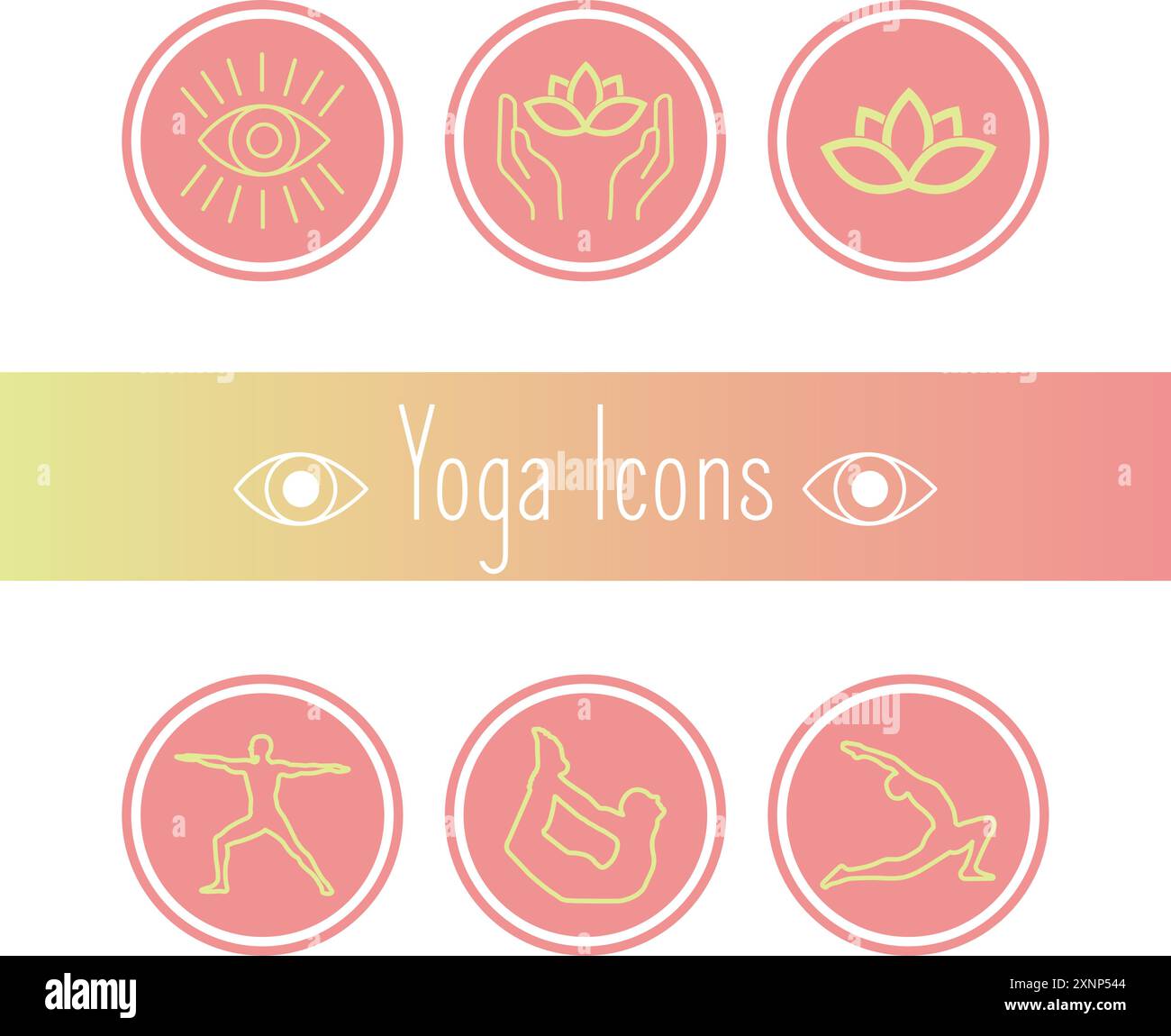 Ensemble de vecteur d'icônes de yoga Illustration de Vecteur