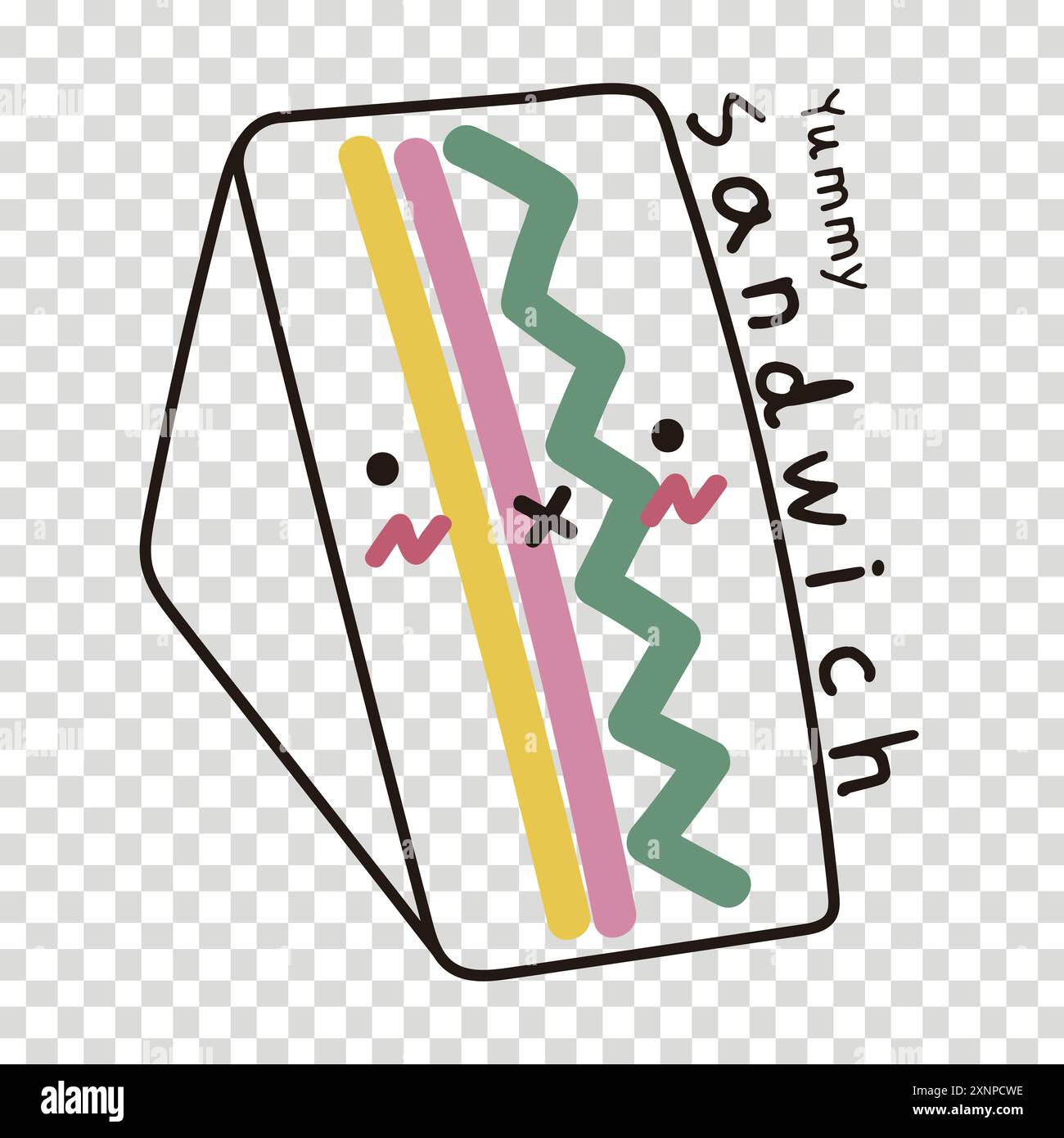 Sandwich mignon exprimé en lignes Illustration de Vecteur
