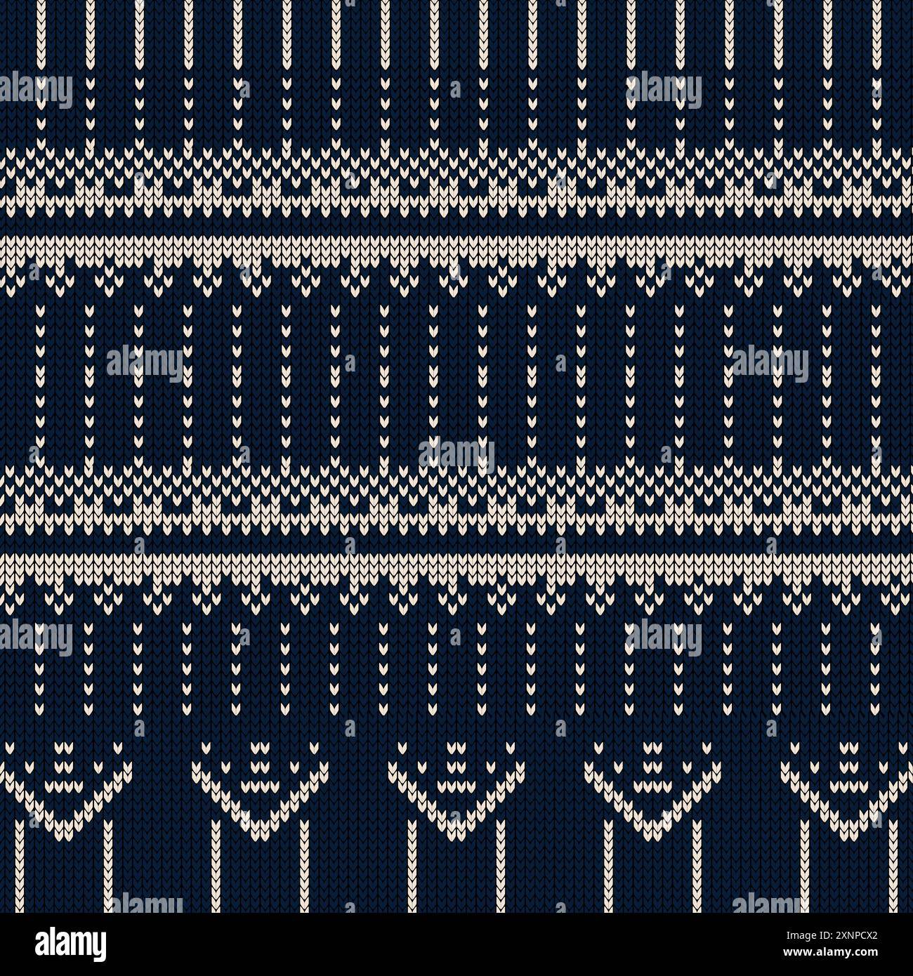 Motif tricoté sans coutures pour les vacances d'hiver. Nordic Sweater Design, modèle de pull en tricot bleu pour valentine concept. Motif chandail festif Illustration de Vecteur