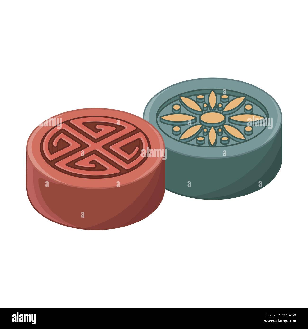 Dessert traditionnel coréen Dasik à base de farine de riz et de miel Illustration de Vecteur