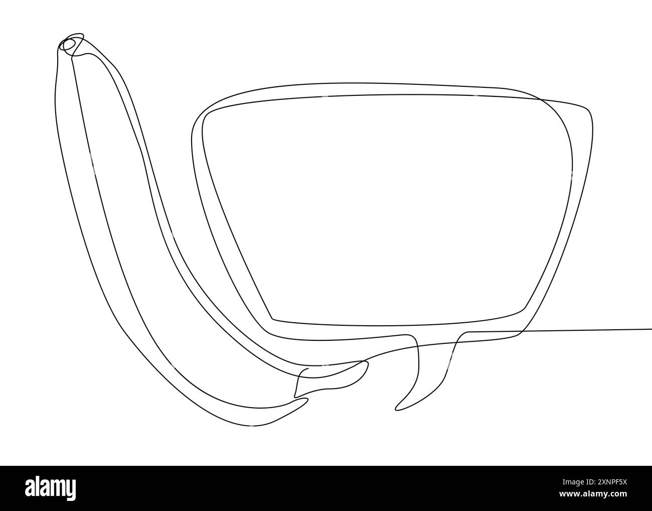 Une ligne continue de bulle de parole avec Banana. Concept vectoriel d'illustration de ligne mince. Contour Drawing idées créatives. Illustration de Vecteur