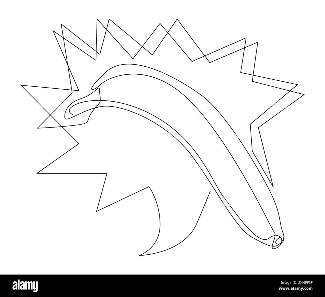 Une ligne continue de bulle de parole avec Banana. Concept vectoriel d'illustration de ligne mince. Contour Drawing idées créatives. Illustration de Vecteur