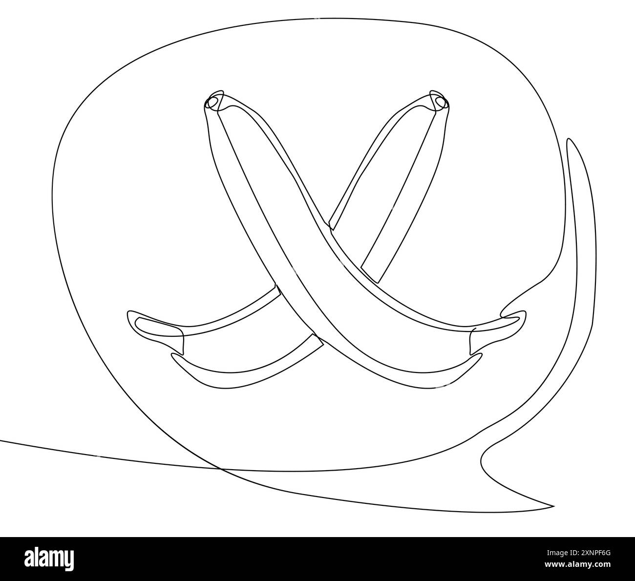 Une ligne continue de bulle de parole avec Banana. Concept vectoriel d'illustration de ligne mince. Contour Drawing idées créatives. Illustration de Vecteur