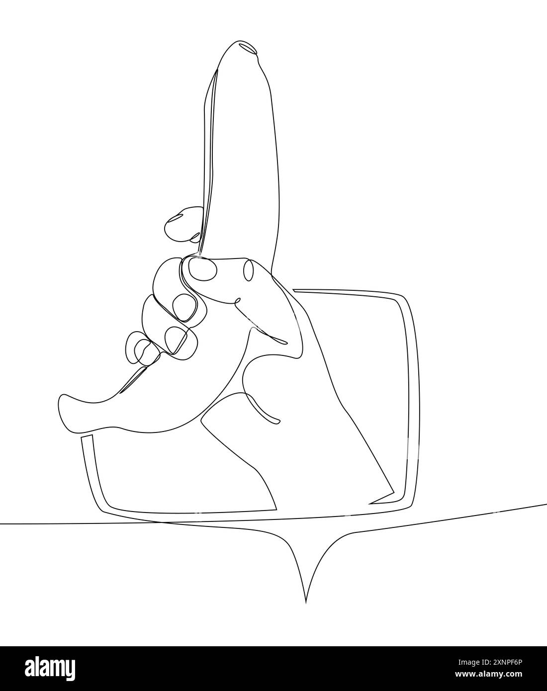 Une ligne continue de bulle de parole avec Banana. Concept vectoriel d'illustration de ligne mince. Contour Drawing idées créatives. Illustration de Vecteur