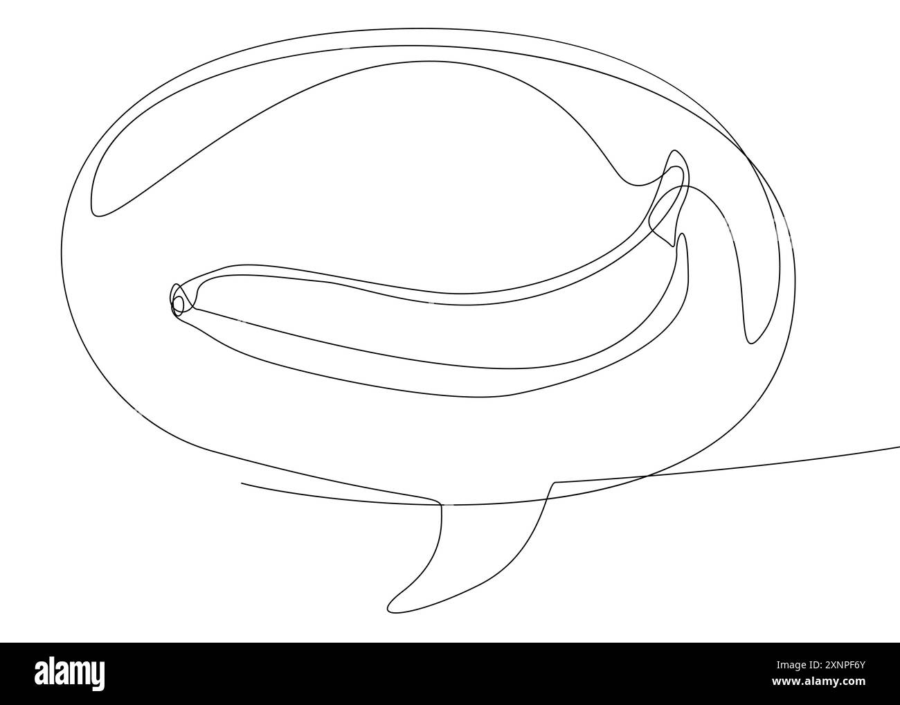 Une ligne continue de bulle de parole avec Banana. Concept vectoriel d'illustration de ligne mince. Contour Drawing idées créatives. Illustration de Vecteur