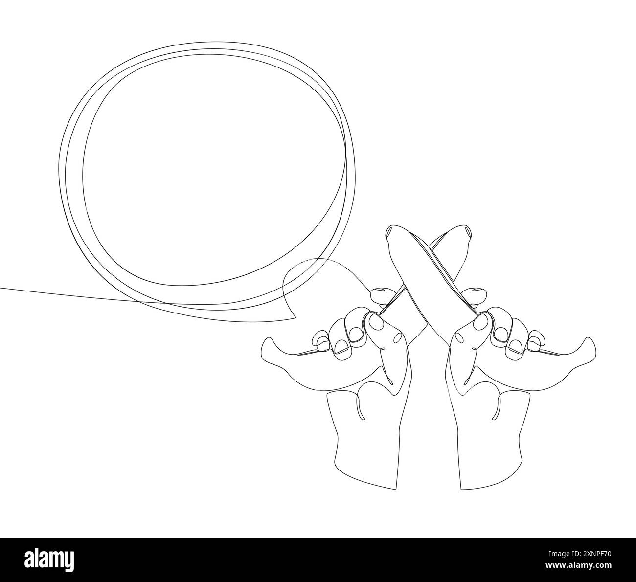 Une ligne continue de bulle de parole avec Banana. Concept vectoriel d'illustration de ligne mince. Contour Drawing idées créatives. Illustration de Vecteur
