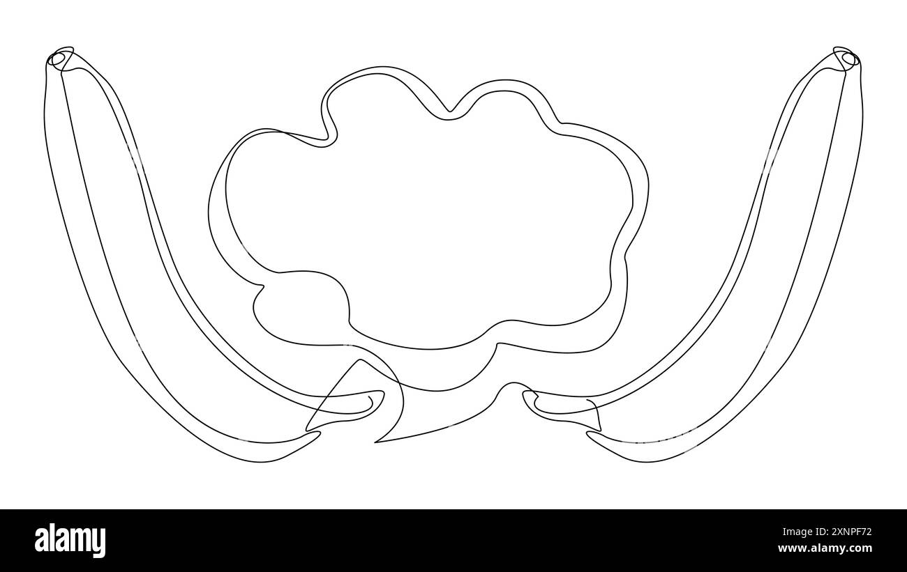 Une ligne continue de bulle de parole avec Banana. Concept vectoriel d'illustration de ligne mince. Contour Drawing idées créatives. Illustration de Vecteur