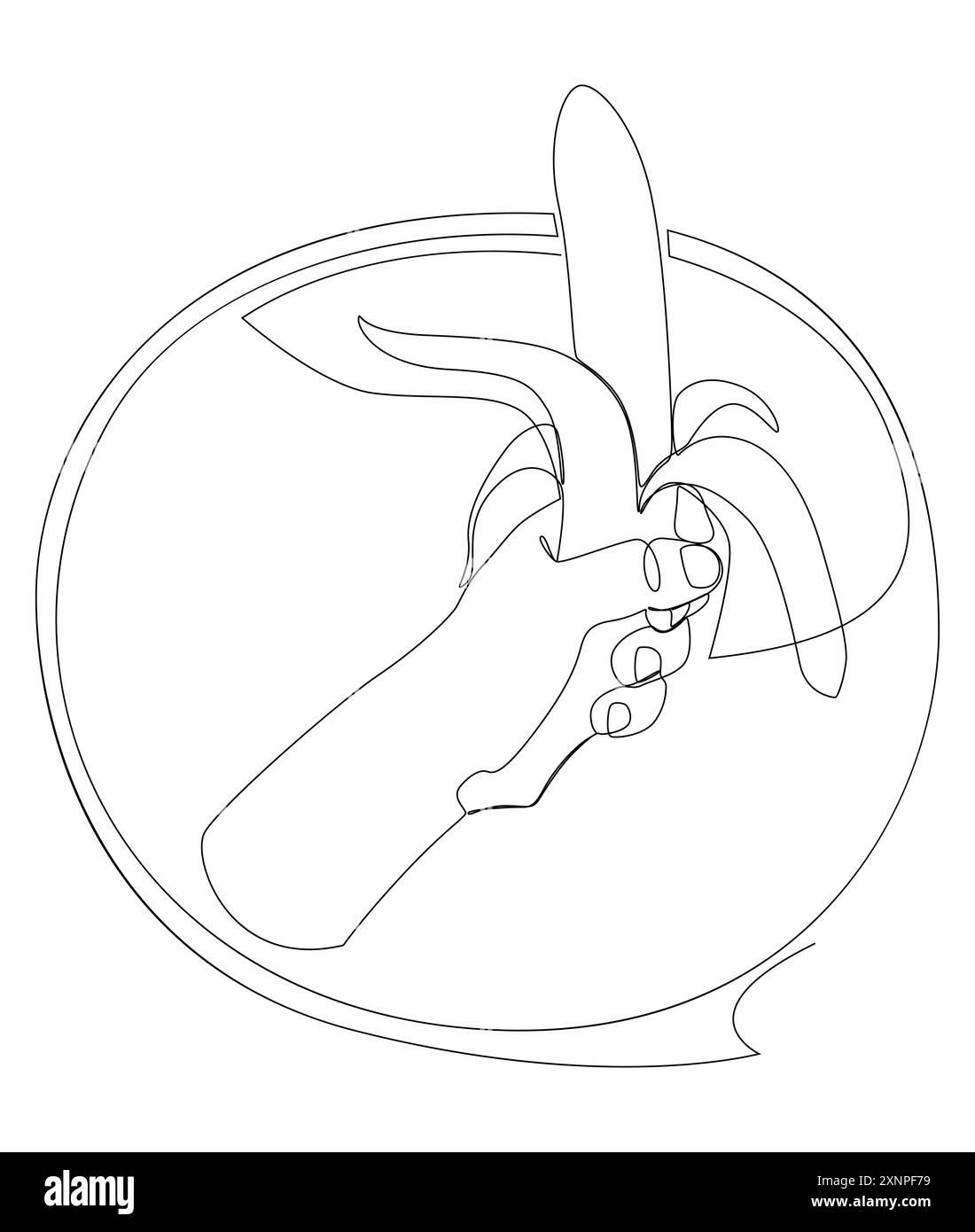 Une ligne continue de bulle de parole avec Banana. Concept vectoriel d'illustration de ligne mince. Contour Drawing idées créatives. Illustration de Vecteur