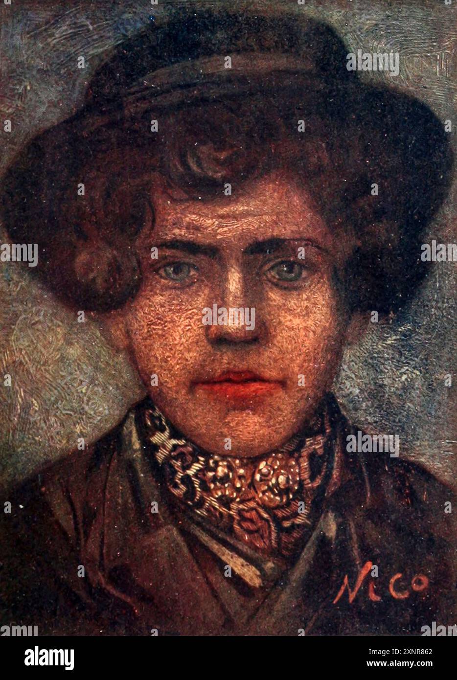 GARÇON PAYSAN DE LA TERRE DE GOES Remarque la coiffure extraordinaire, qui est autant une partie du costume que la casquette ronde pittoresque et les boutons d'or sur le col de chemise. Illustration couleur de la série Hollande de Nico Jungman Nicolaas Wilhelm Jungmann (en Angleterre fréquemment orthographié Jungman ; 5 février 1872 – 14 août 1935) était un peintre anglo-néerlandais de paysages et de sujets figuratifs, illustrateur de livres et décorateur. Publié en 1913 Banque D'Images