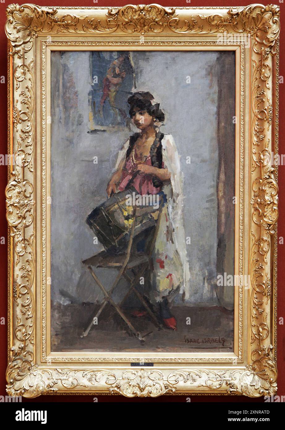 Drummer Girl (1908) de Isaac Israels (1865-1934) Isaac Lazarus Israëls. Peintre hollandais. Amsterdam Impressionnisme. Fils de Jozef Israëls. Banque D'Images