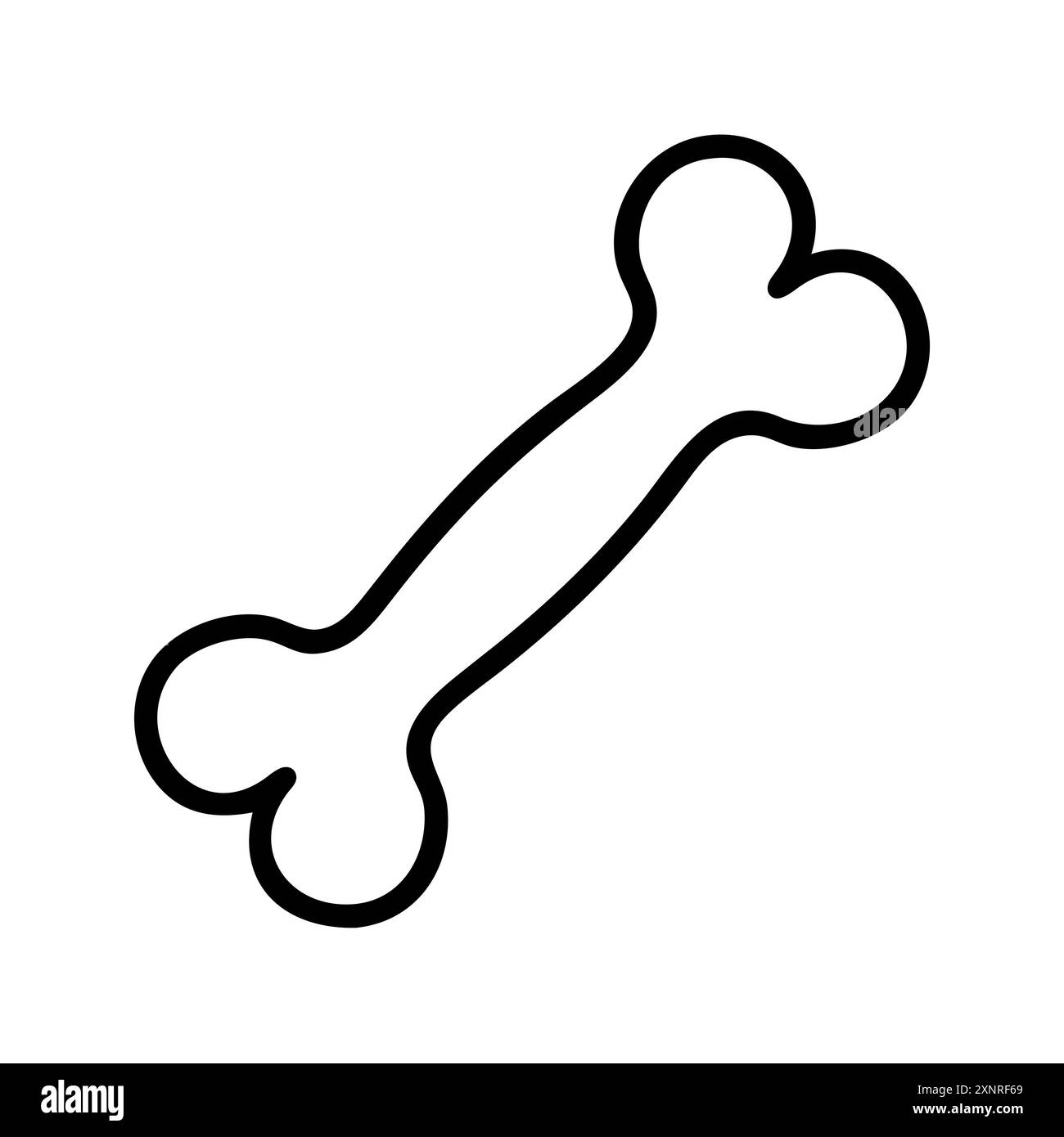 Icône d'os de chien. Icône de contour noir de l'os. Symbole d'os de chien. Illustration de Vecteur