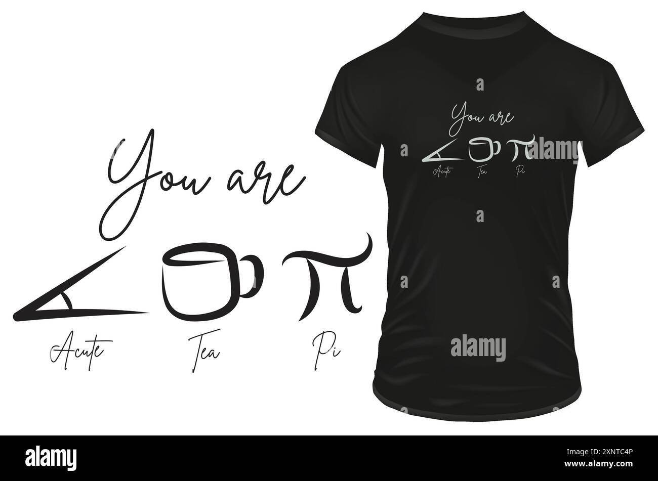Tu es le thé aigu pi signifiant que tu es une tarte mignonne. Illustration vectorielle drôle pour tshirt, site Web, impression, clip art, affiche et impression sur demande Merandis Illustration de Vecteur