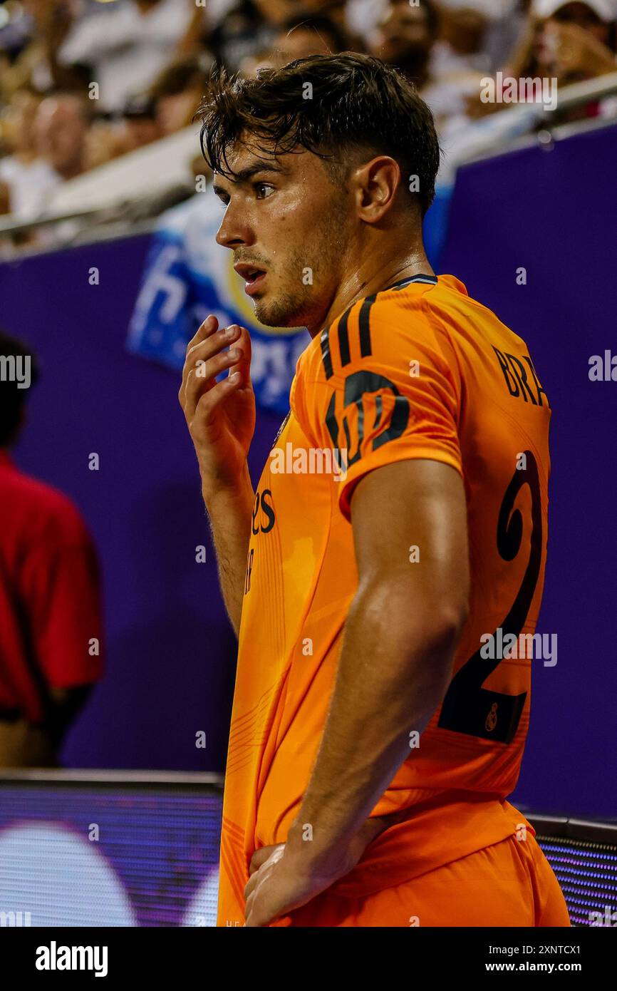 Chicago, il États-Unis, 31 juillet 2024 : Brahim Diaz #21 du Real Madrid lors du DIRECTV Soccer Champions Tour au Soldier Field à Chicago, il. Banque D'Images