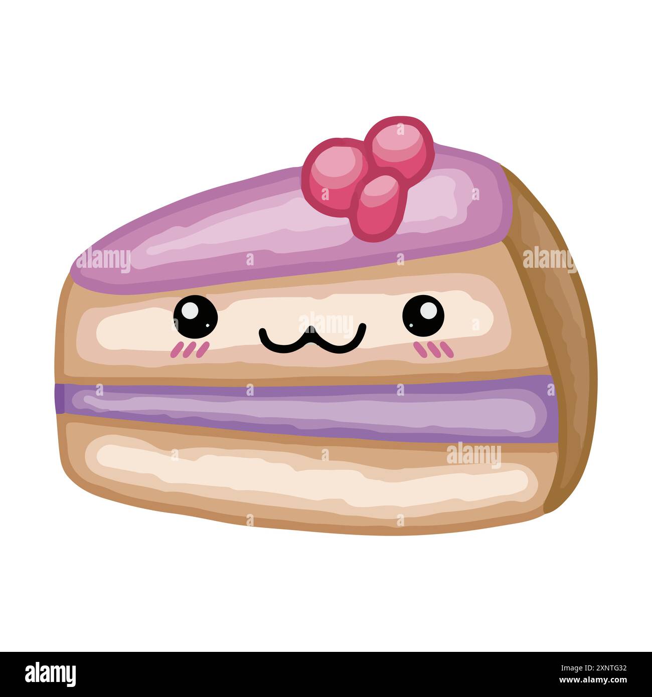 Mignon morceau de gâteau violet Illustration de Vecteur