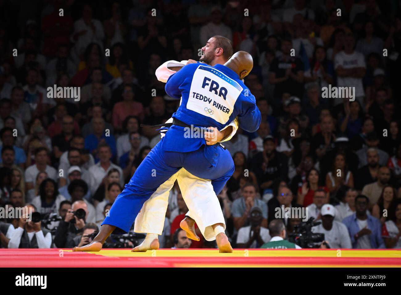 Teddy Riner ( FRA ) vs Guram Tushishvili ( GEO ), Judo, hommes +100 kg quart de finale lors des