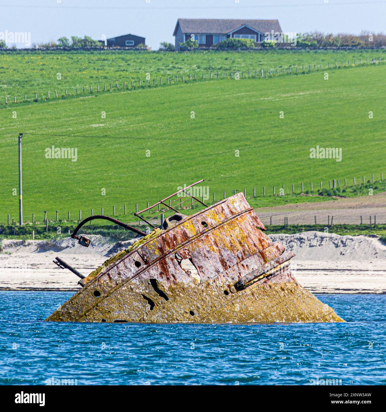 Un blocus à Churchill Barriers, Orcades Banque D'Images