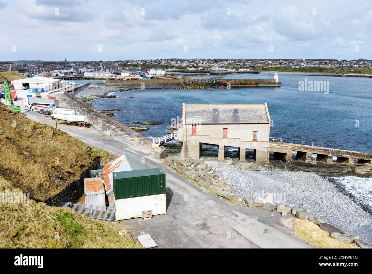 L'ancienne station Lifeboat, construite en 1915, Wick, Caithness, Écosse, ROYAUME-UNI. Aujourd'hui détenue par la Wick Society, une organisation patrimoniale. Banque D'Images