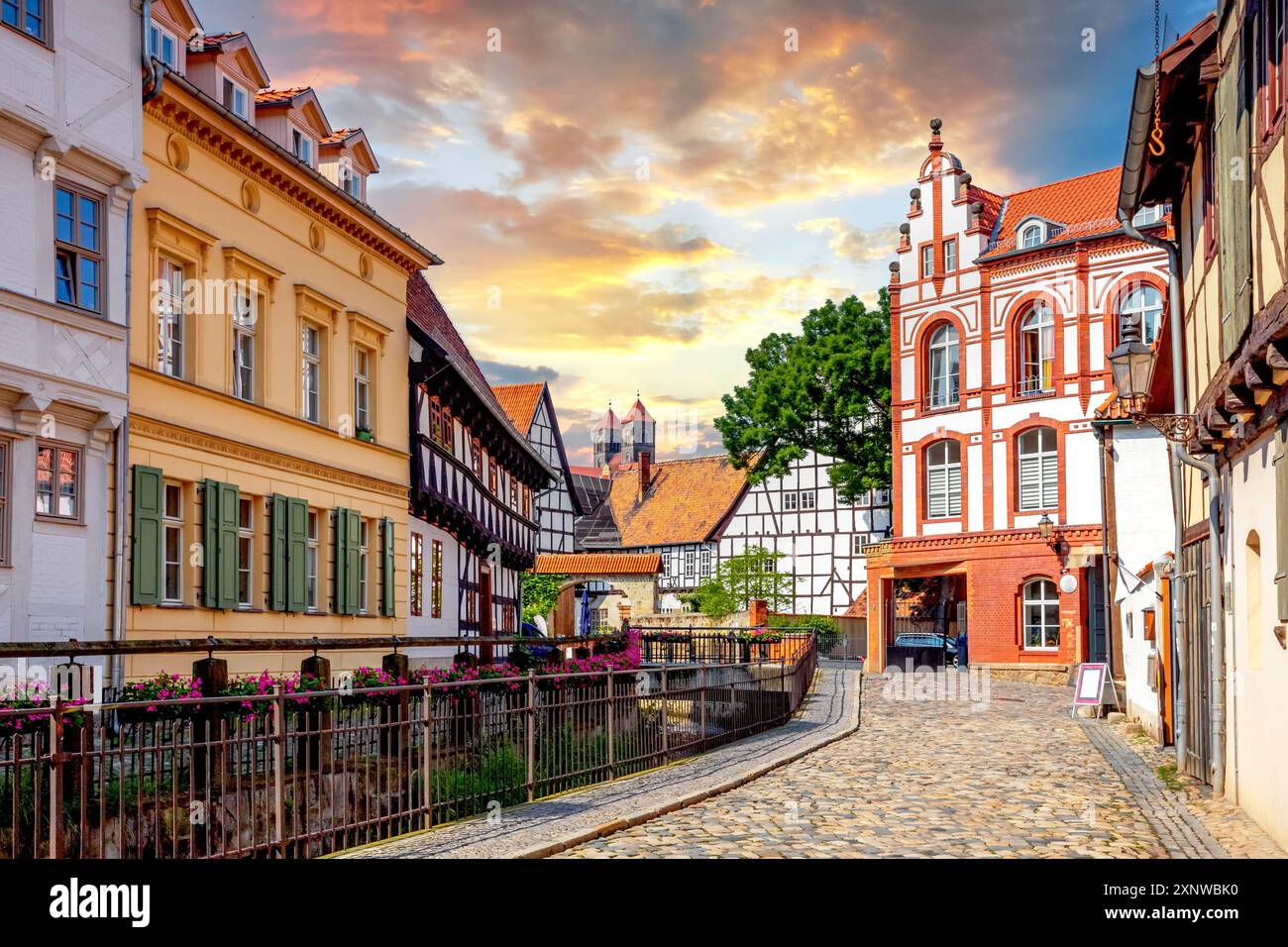 Vieille ville de Quedlinburg, Allemagne Banque D'Images