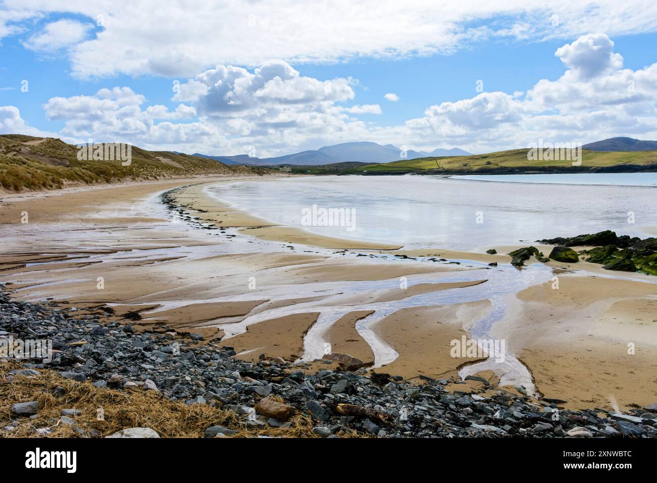 Balnakeil Bay de la plage à un Fharaid, Faraid Head, près de Durness, Sutherland, Scotland, UK. Banque D'Images