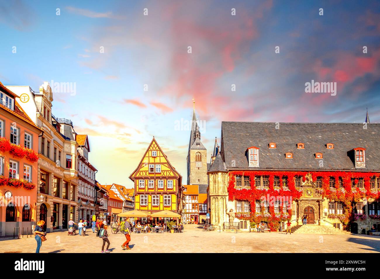 Vieille ville de Quedlinburg, Allemagne Banque D'Images