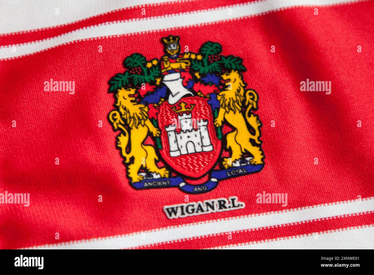 Emblème/écusson/logo OLD Wigan R L. Banque D'Images