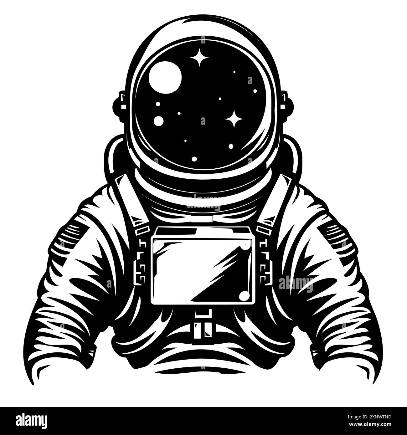 Astronaute dans l'espace avec Stars illustration Illustration de Vecteur