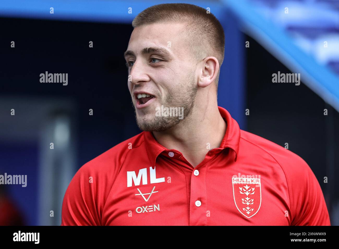 Mikey Lewis de Hull KR arrive lors du match Betfred Super League Round 20 Warrington Wolves vs Hull KR au stade Halliwell Jones, Warrington, Royaume-Uni, le 2 août 2024 (photo par Mark Cosgrove/News images) Banque D'Images