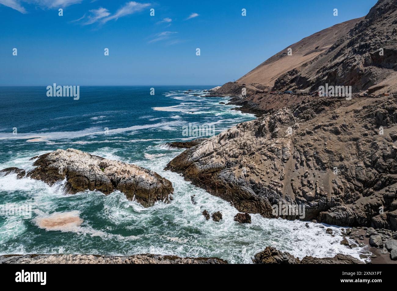 Littoral désert sec d'Iquique, désert d'Atacama, Chili, Amérique du Sud Banque D'Images